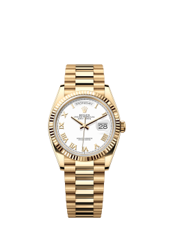 36mm ROLEX DAY-DATE 128238-0076 ROME WHITE