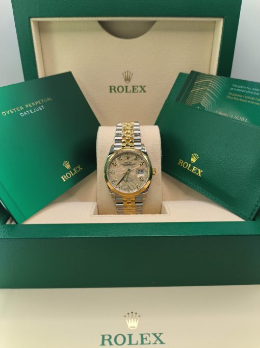 36mm 勞力士 ROLEX DATEJUST 126203-0043 鑲鑽石金色棕櫚葉圖案：圖片 3