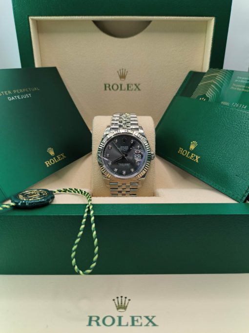 41mm ROLEX DATEJUST 126334-0006 Diamond-Set Gray Dial - Image 3