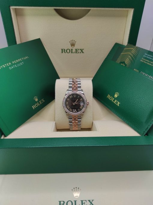 31mm 勞力士 ROLEX DATEJUST 278381rbr-0028 鑲鑽巧克力色錶面：圖片 3