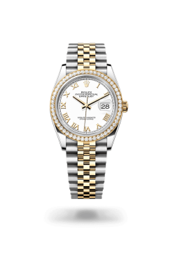 36mm 勞力士 ROLEX DATEJUST 126283rbr-0015 外圈鑽羅馬數字白色珠帶