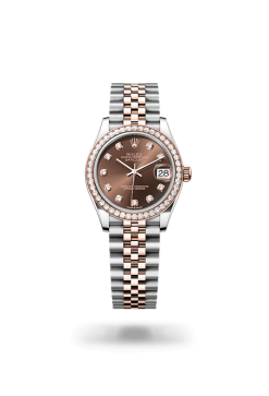 31mm 勞力士 ROLEX DATEJUST 278381rbr-0028 外圈鑲鑽巧克力色珠帶