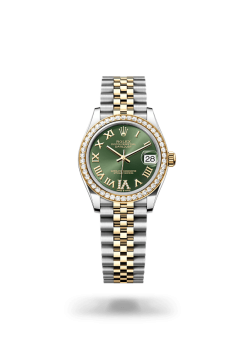 31mm 勞力士 ROLEX DATEJUST 278381rbr-0016 外圈鑲鑽羅馬字橄欖綠色珠帶