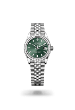 31mm 勞力士 ROLEX DATEJUST 278384rbr-0022外圈鑲鑽橄欖綠色珠帶