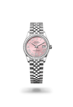 31mm 勞力士 ROLEX DATEJUST 278384rbr-0028外圈鑲鑽羅馬字粉紅色珠帶