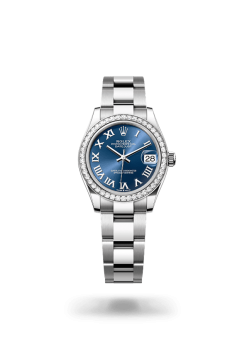 31mm 勞力士 ROLEX DATEJUST 278384rbr-0038外圈鑲鑽羅馬字藍色珠帶