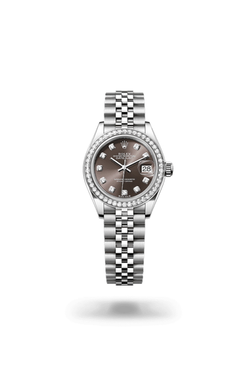 28mm 勞力士 ROLEX LADY-DATEJUST 279384rbr-0017 鑲鑽灰色珠帶