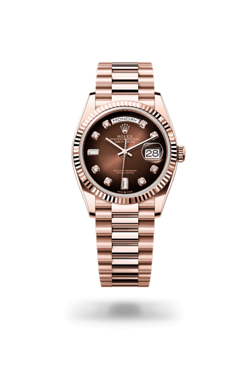 36mm ROLEX DAY-DATE 128235-0037 BROWN OMBRE