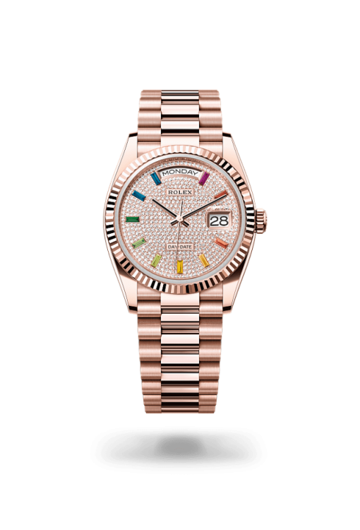 36mm ROLEX DAY-DATE 128235-0039 PAVED