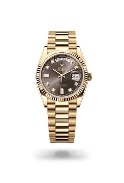 36mm 勞力士 ROLEX DAY-DATE 128238-0022 鑲鑽深灰色