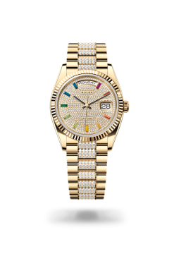 36mm 勞力士 ROLEX DAY-DATE 128238-0052 密鑲鑽石鑲鑽錶帶