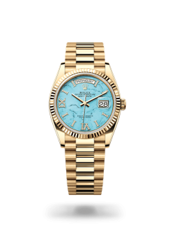 36mm 勞力士 ROLEX DAY-DATE 128238-0071 綠松石