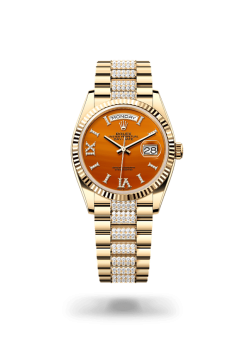36mm 勞力士 ROLEX DAY-DATE 128238-0089 紅玉髓鑲鑽錶帶