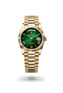 36mm 勞力士 ROLEX DAY-DATE 128238-0118 漸變綠色
