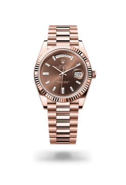 40mm 勞力士 ROLEX DAY-DATE 228235-0003 鑲鑽巧克力色
