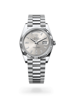40mm 勞力士 ROLEX DAY-DATE 228236-0002 鑲鑽銀色